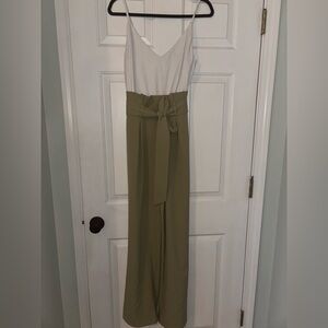 Pink Lily White and Green Jumpsuit